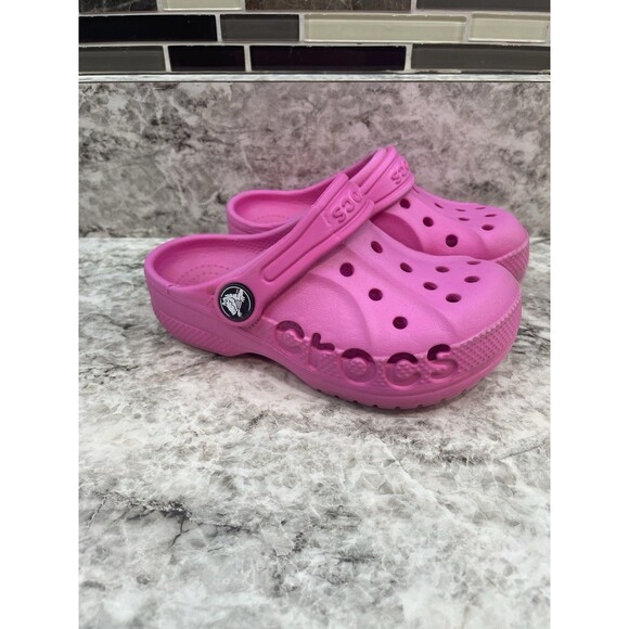 Crocs Pink C9 Toddler Baya Clogs - Picture 1 of 7